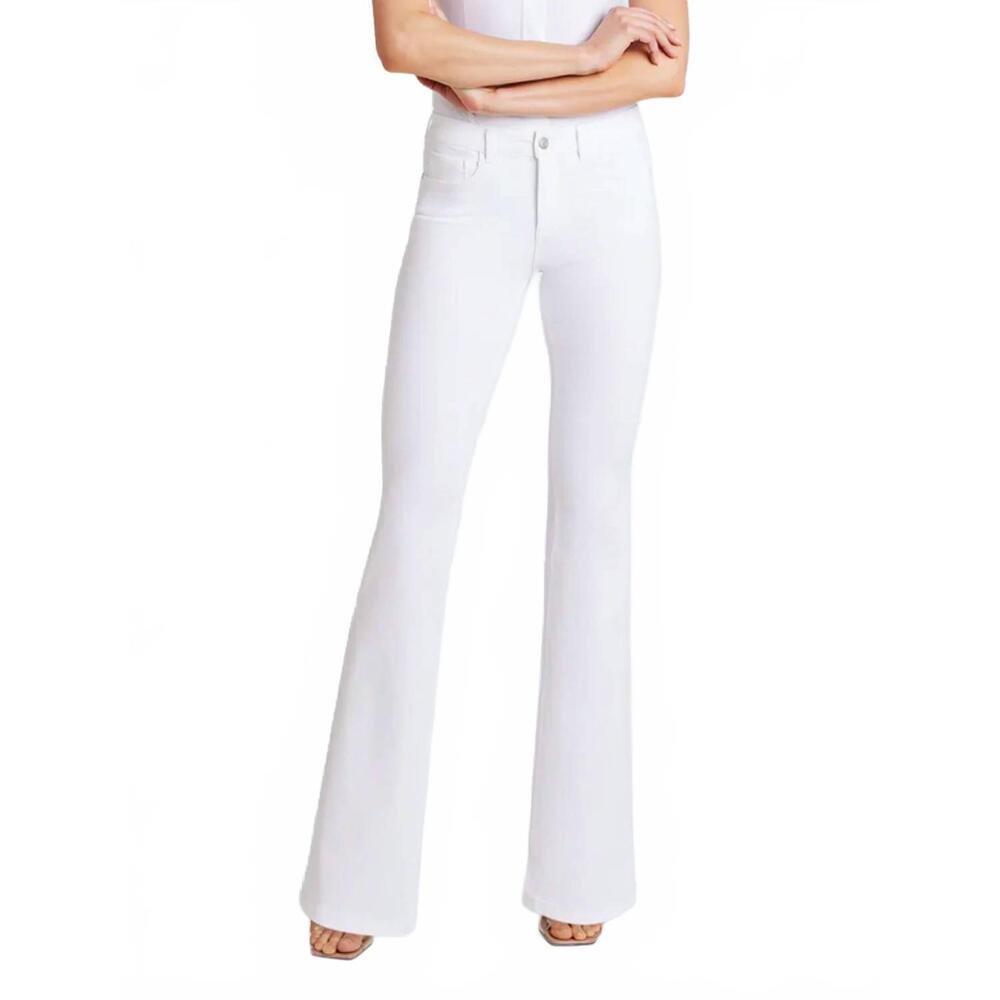 NEW COMMANDO do it all five pocket mid-rise flare jeans in white